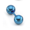 Malejewels Clou d'oreille Ball Duo Bleu